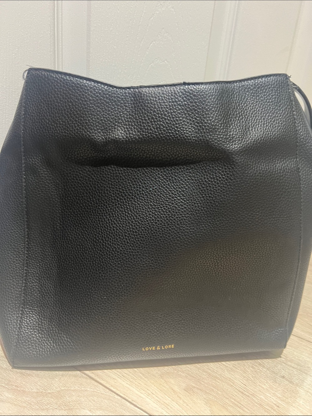 Love & Lore Black Pebbled Leather Tote